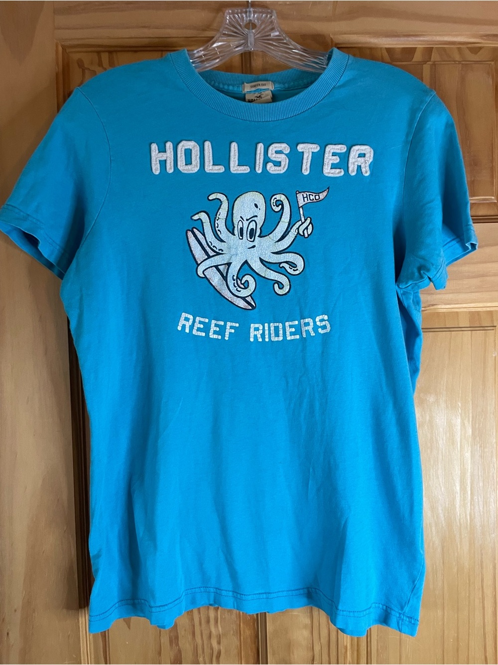Vintage Hollister Turquoise 'Reef Riders' Octopus Graphic Tee